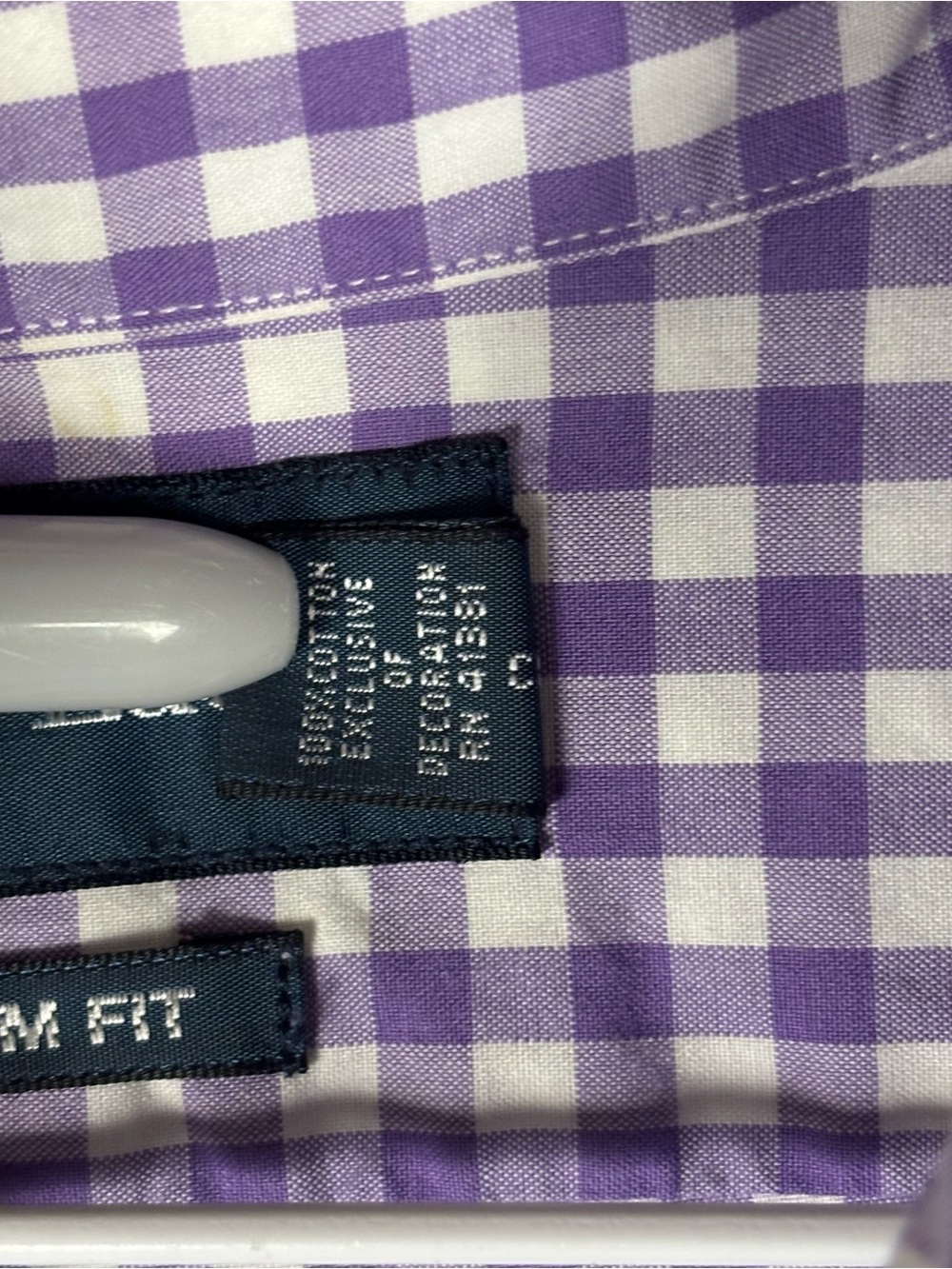 Ralph Lauren Mens XL Purple White Gingham Check Button Down Shirt Custom Fit - Picture 3 of 9